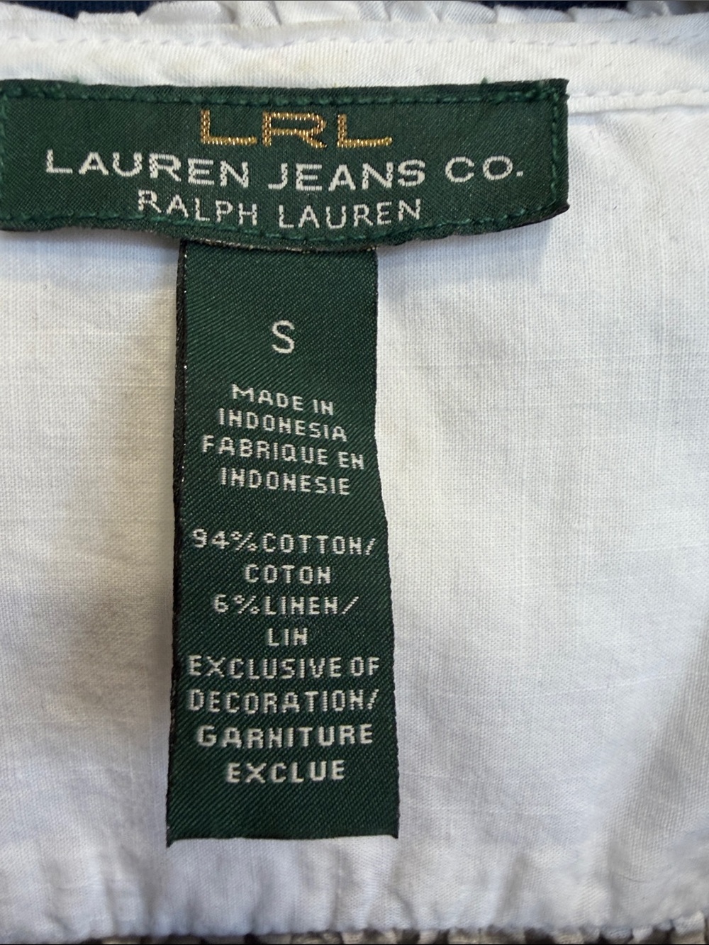 Lauren Ralph Lauren White Ruffled V-Neck Cotton Blouse - Picture 5 of 6
